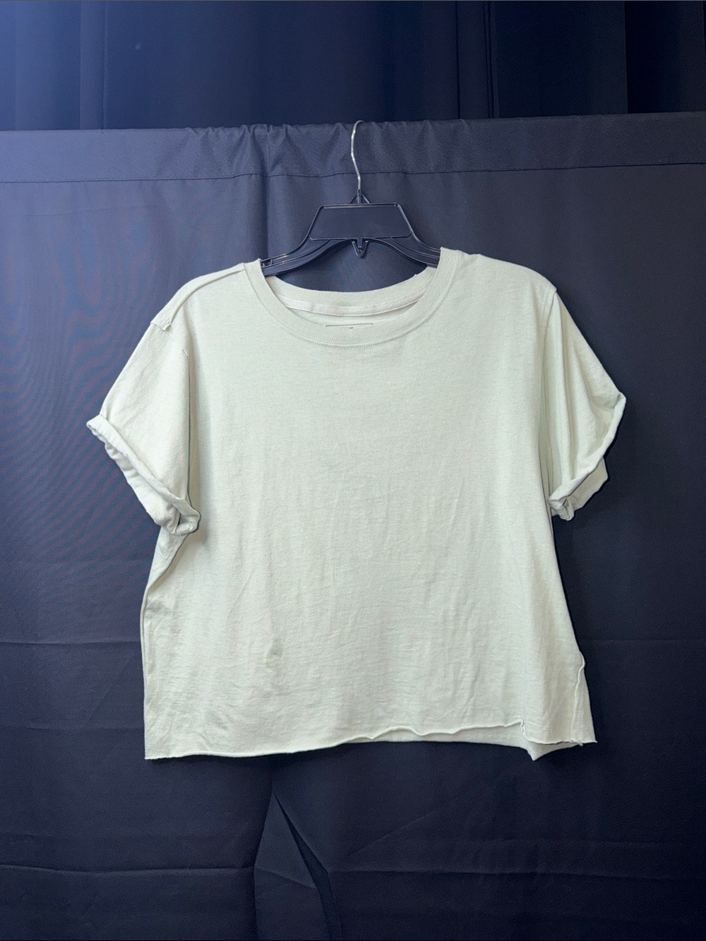 Classic Relaxed Crewneck Tee in Light Sage…wet spot from steamer